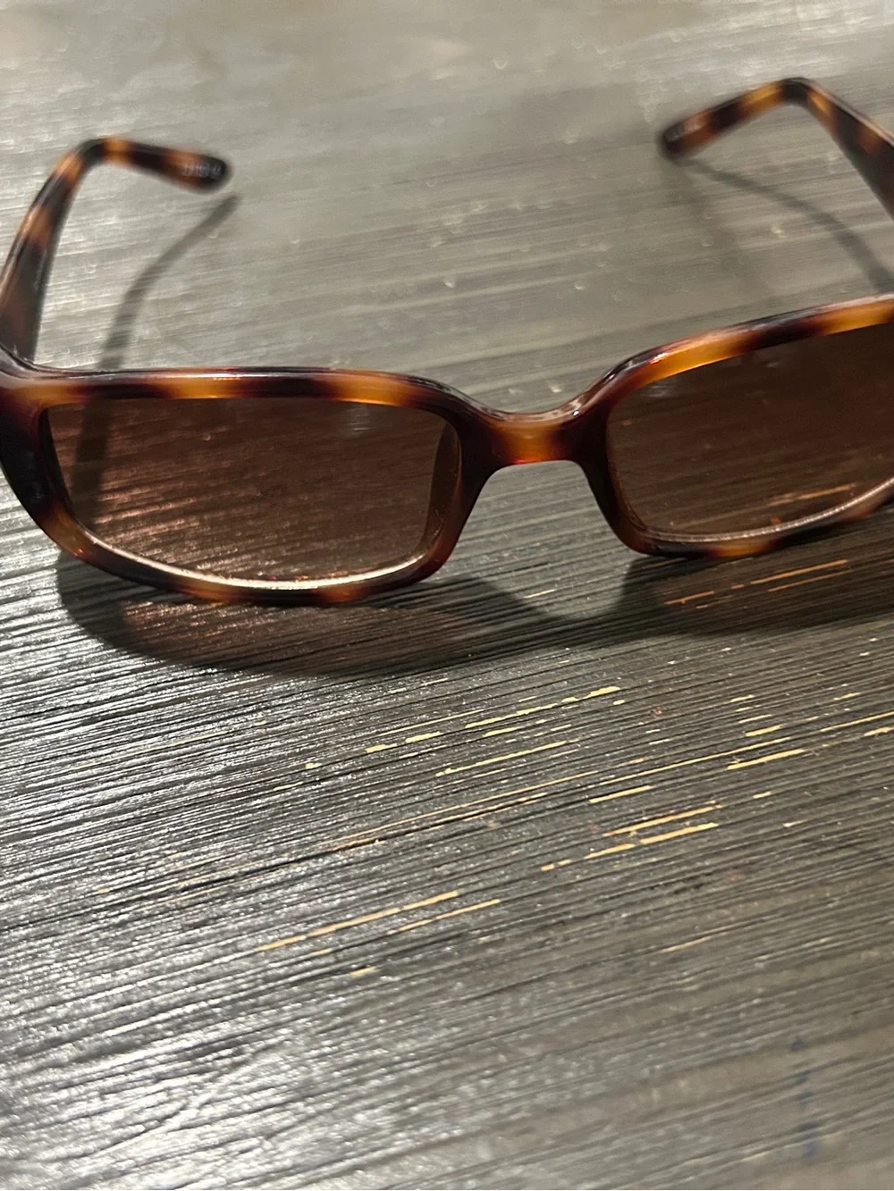 Tortoiseshelll Rectangular Sunglasses - Brown Lenses